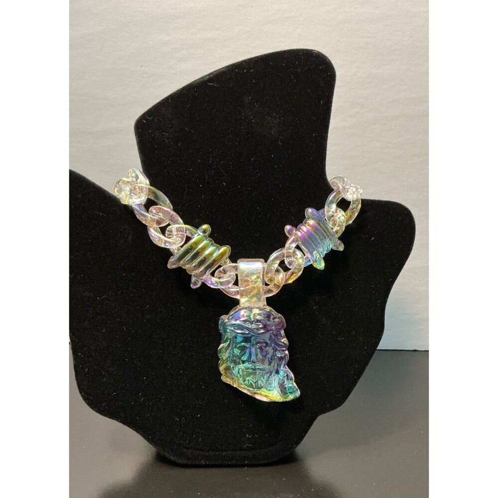 HipHop Necklace Jesus Crown Thorns Pendant New Men Women Teen Iridescent Jewelry